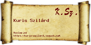 Kuris Szilárd névjegykártya